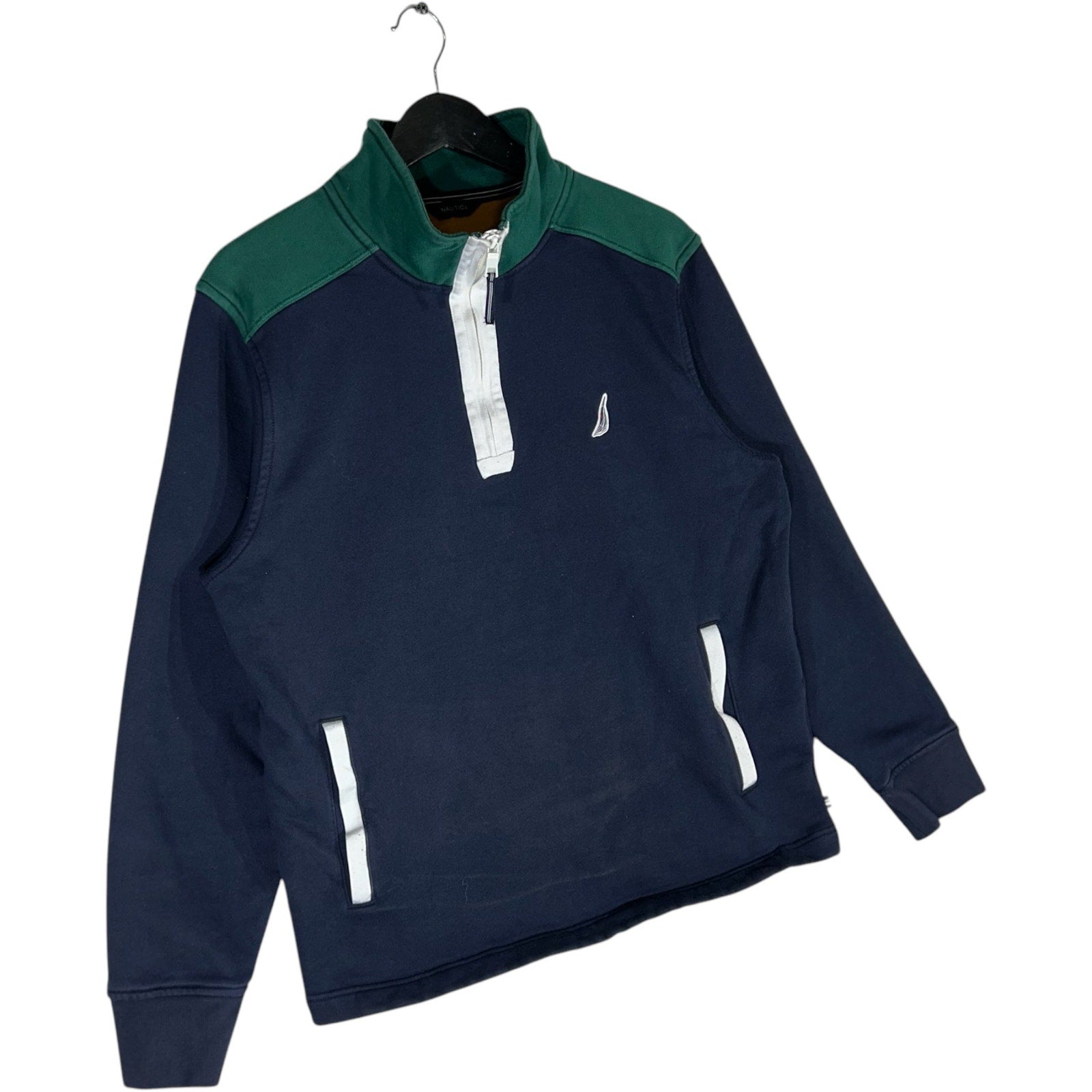 Collection of Nautica Mini Logo 1/4 Zip Sweatshirt in a gallery layout