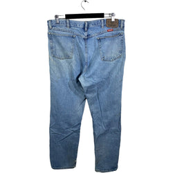 Collection of Wrangler Zip Fly Straight Leg Distressed Denim Pants in a gallery layout