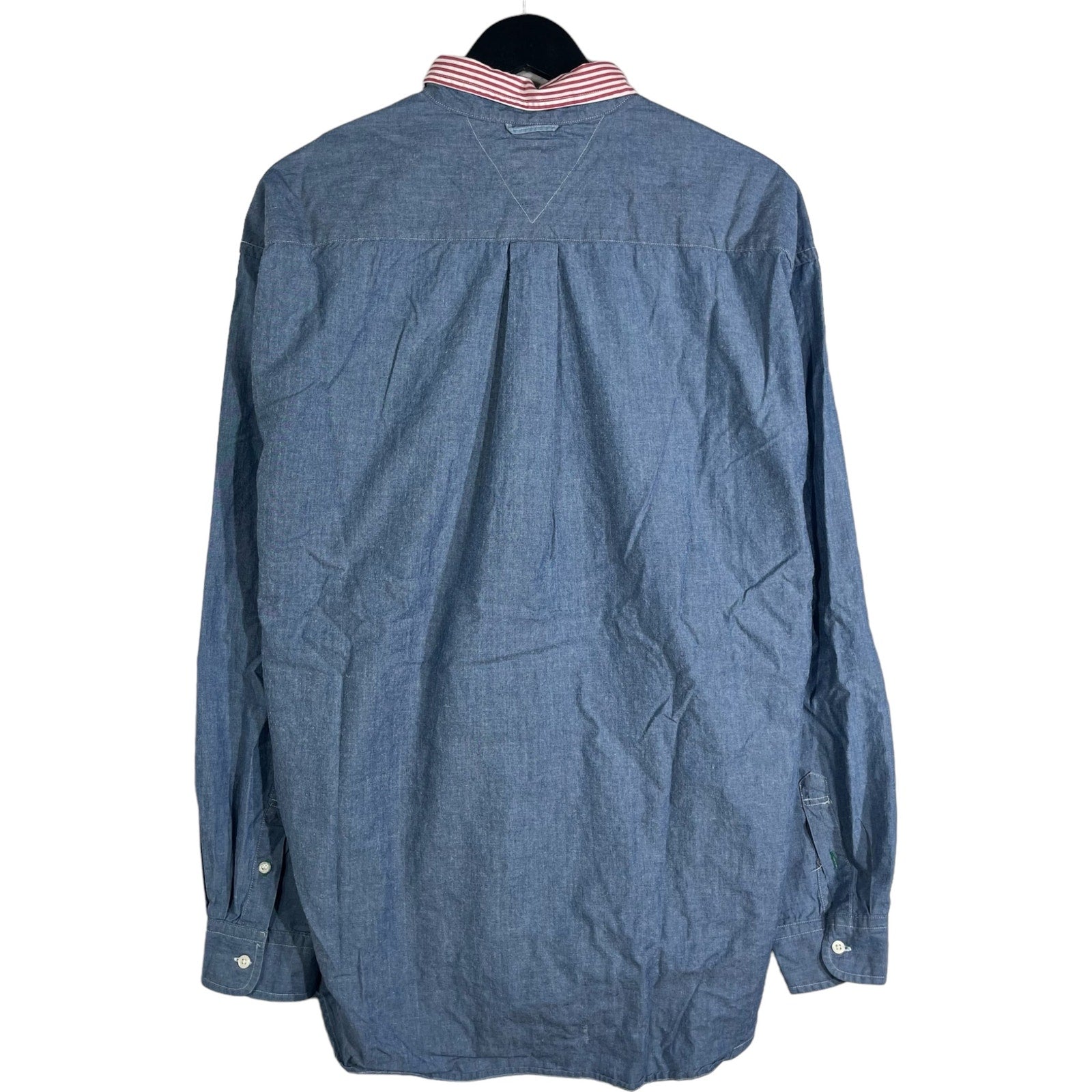 Collection of Tommy Hilfiger Striped Collar & Buttons Long Sleeve Button Down in a gallery layout