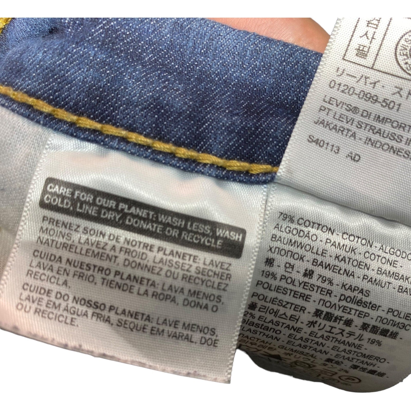 Collection of Levis 501 Zip Fly Straight Leg Dark Wash Denim Pants in a gallery layout