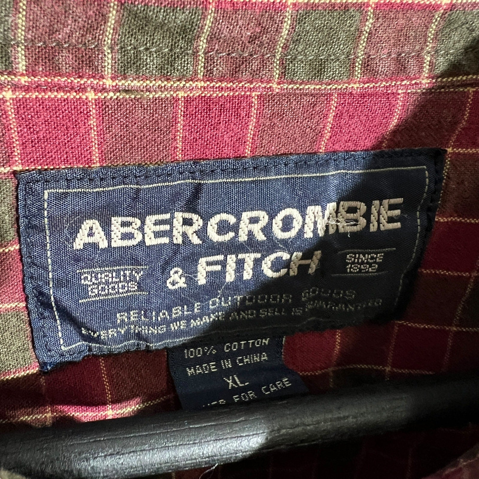 Collection of Abercrombie & Fitch Checkered Dress Shirt in a gallery layout