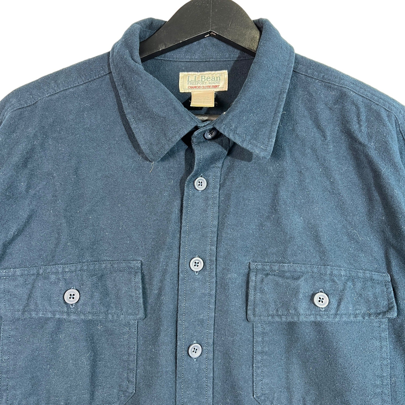 Collection of L.L. Bean Traditional Fit Chamois Cloth Flannel in a gallery layout