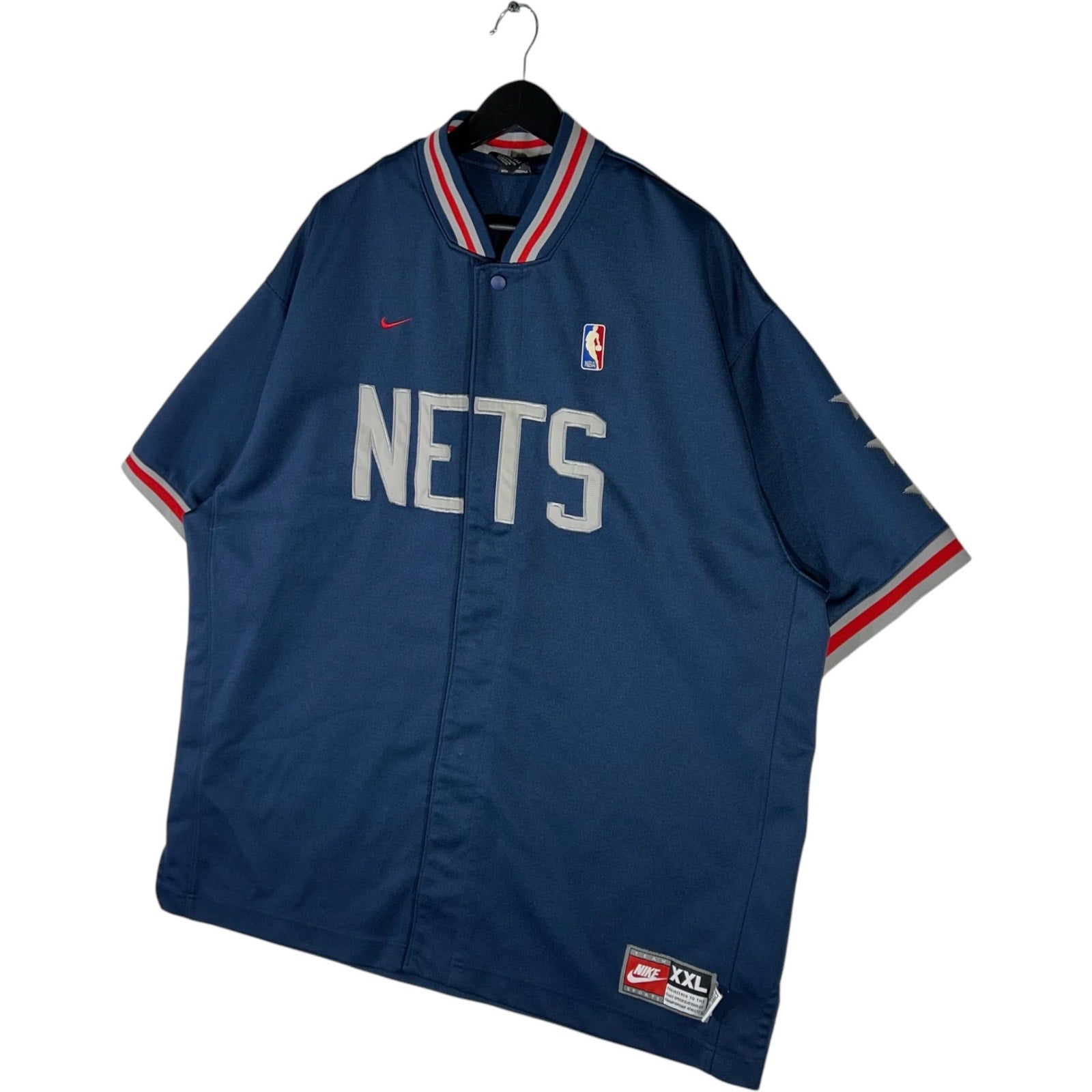 Collection of Nike Team New Jersey Nets NBA Warm Up Jersey in a gallery layout