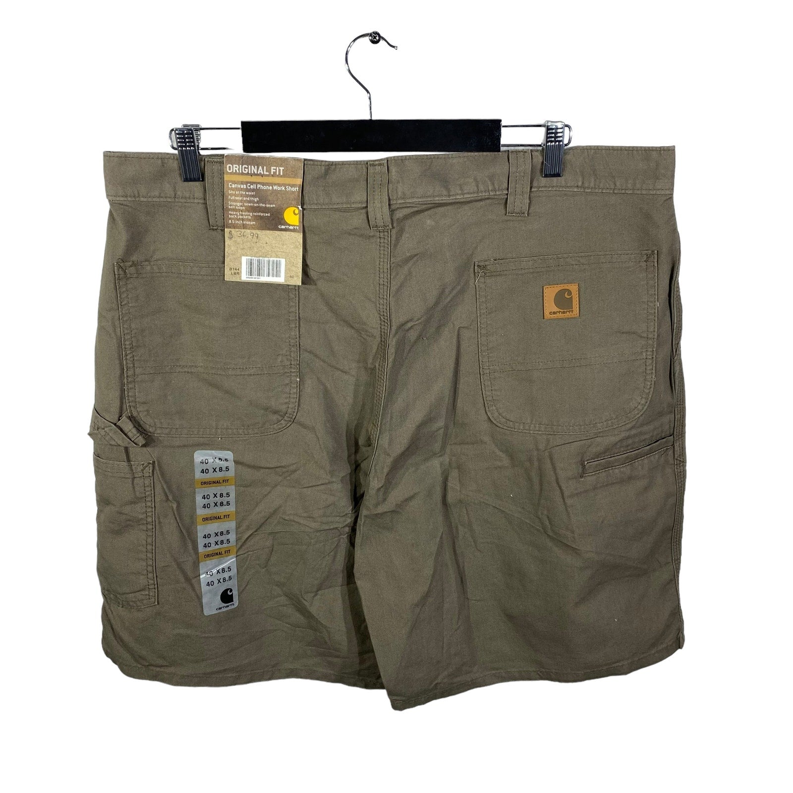 Collection of NWT Carhartt Carpenter Chino Shorts 40 in a gallery layout