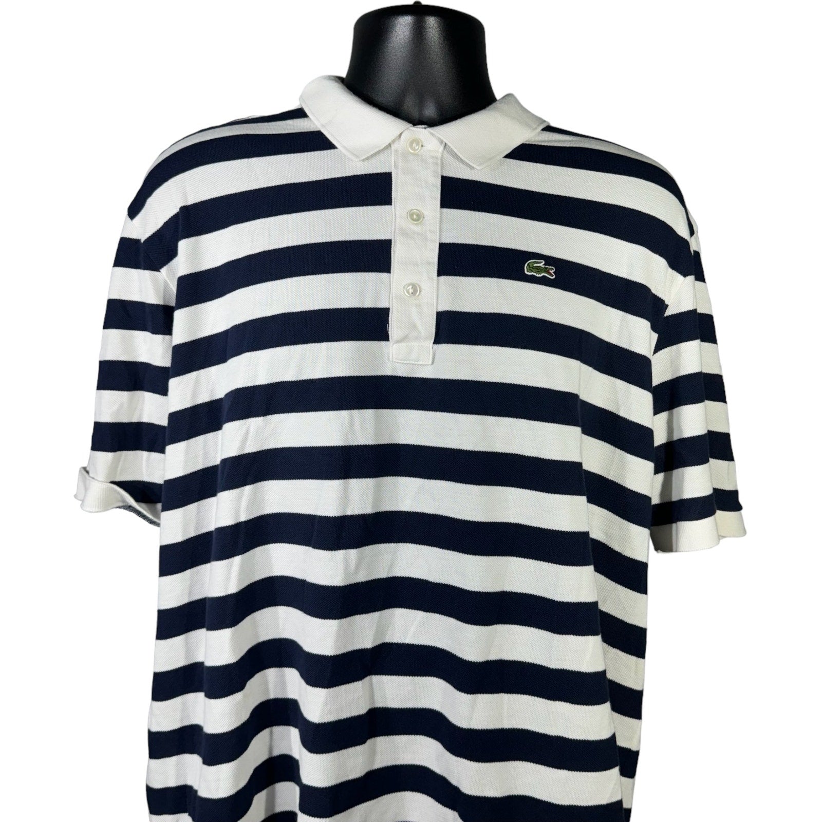 Collection of Lacoste Striped Short Sleeve Polo in a gallery layout