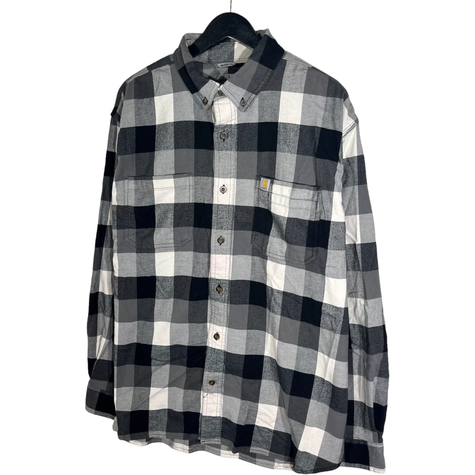 Collection of Carhartt Relaxed Fit Plaid Long Sleeve Flannel in a gallery layout