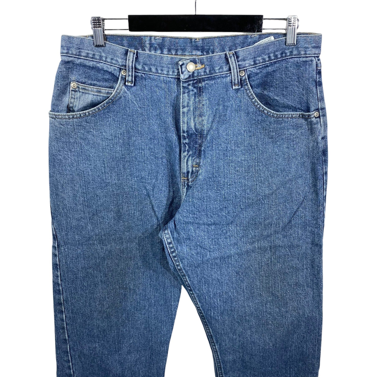 Collection of Wrangler Denim Relaxed Fit Jeans 36x34 in a gallery layout