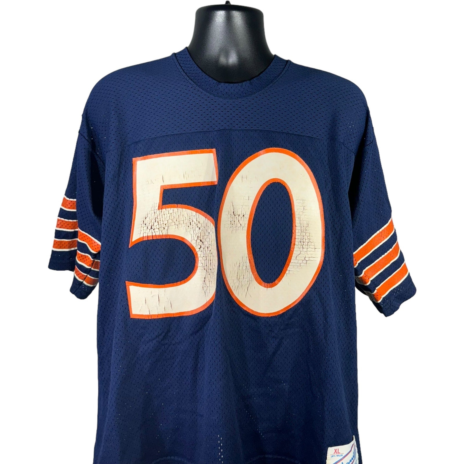 Collection of Vintage Champion NFL Chicago Bears Mike Singletary 50 Jersey in a gallery layout