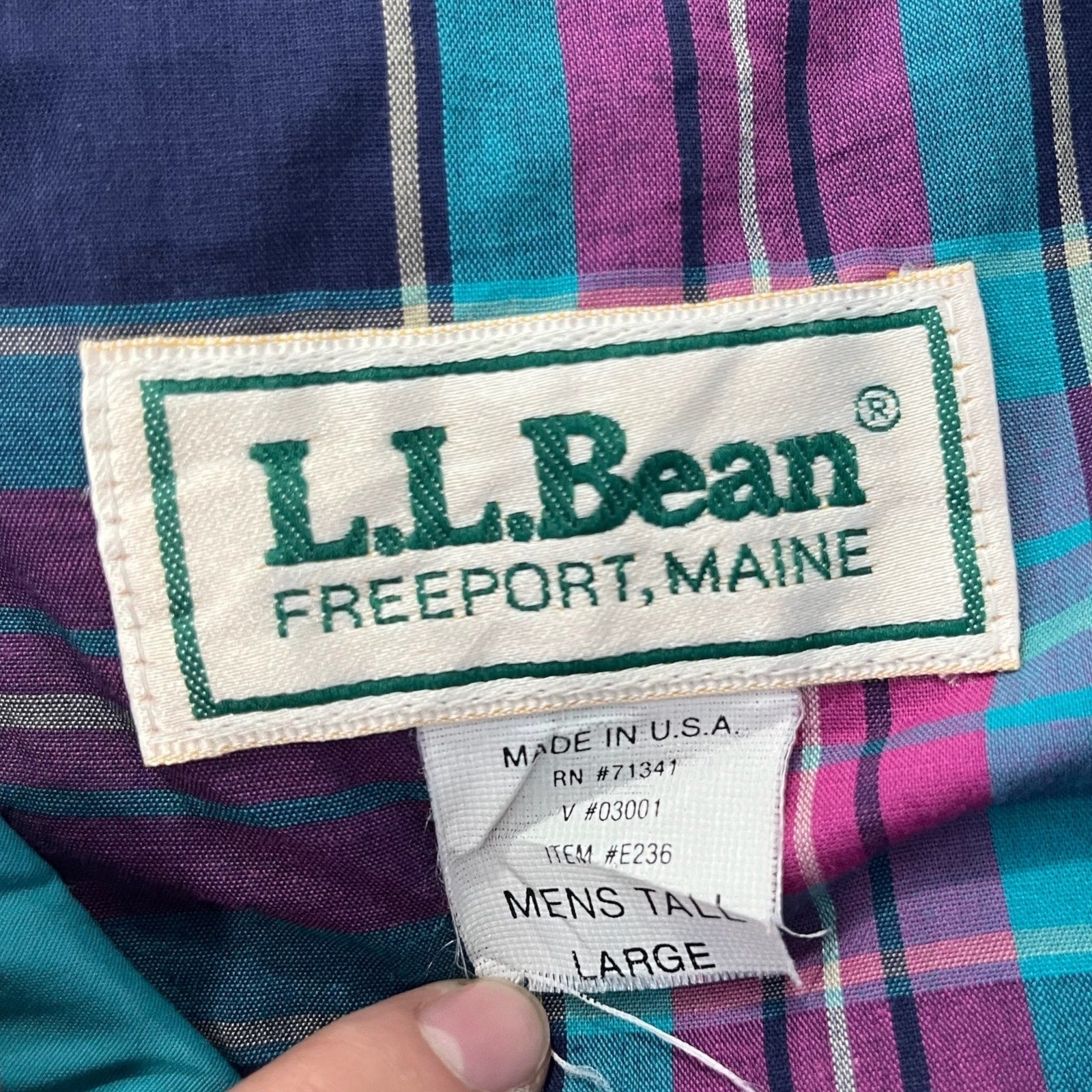 Collection of L.L. Bean Fleece Lined Full Zip Nylon Jacket in a gallery layout