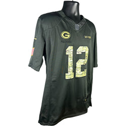 Collection of Nike NFL Green Bay Packers Aaron Rodgers Camouflage Jersey in a gallery layout