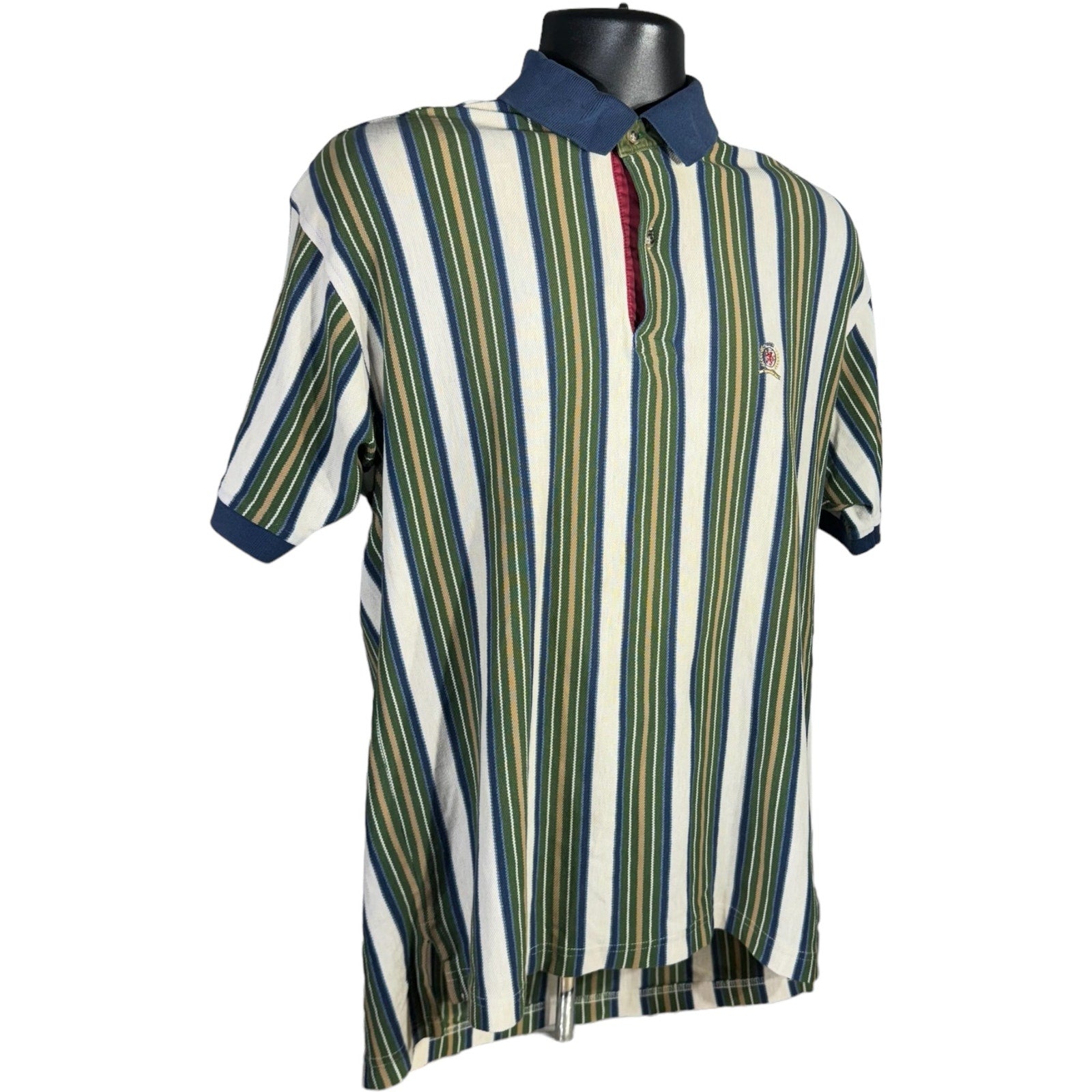 Collection of Tommy Hilfiger Vertical Stripe Short Sleeve Polo in a gallery layout