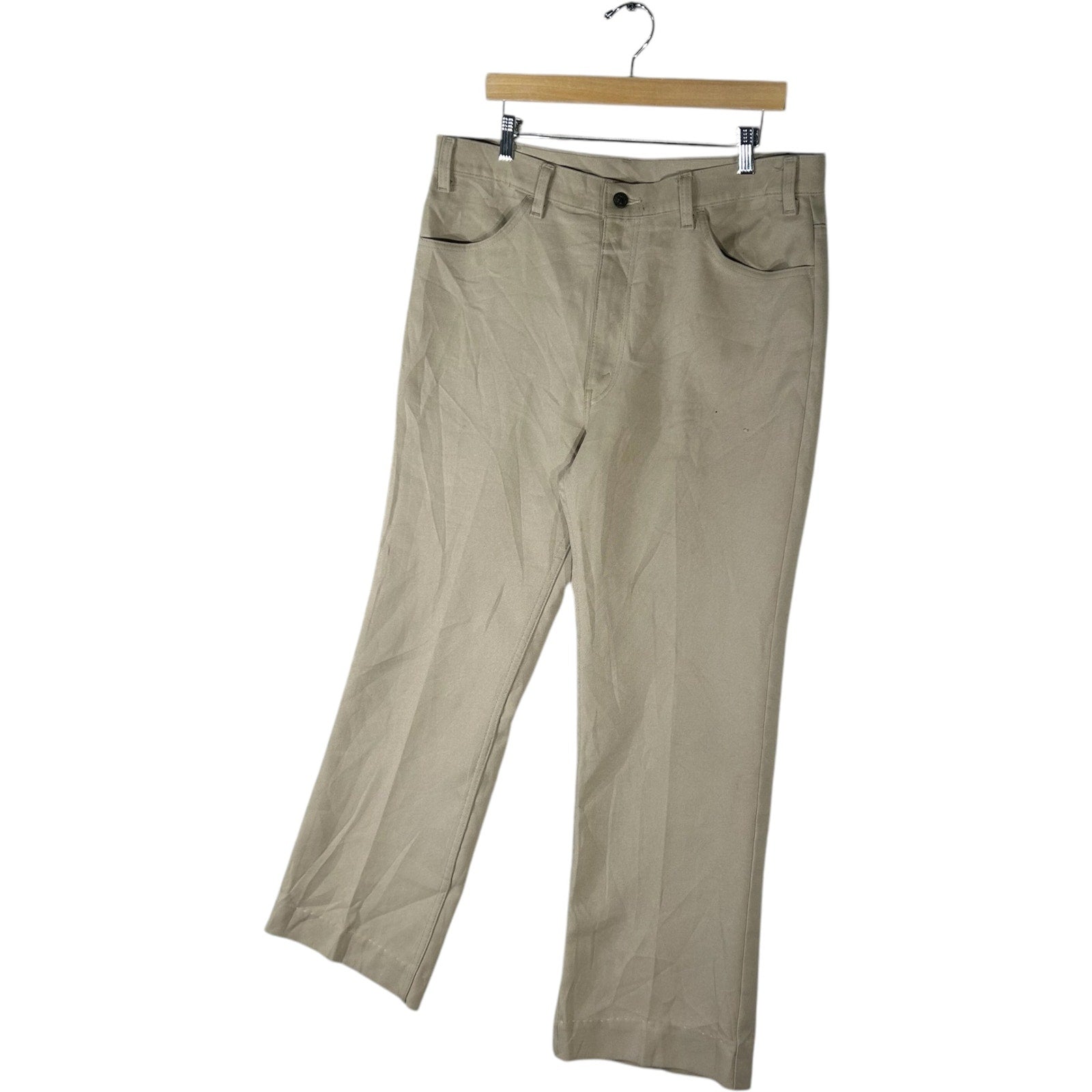 Collection of Vintage Levi's 100% Dacron Polyester Chino Pants 37x28 in a gallery layout