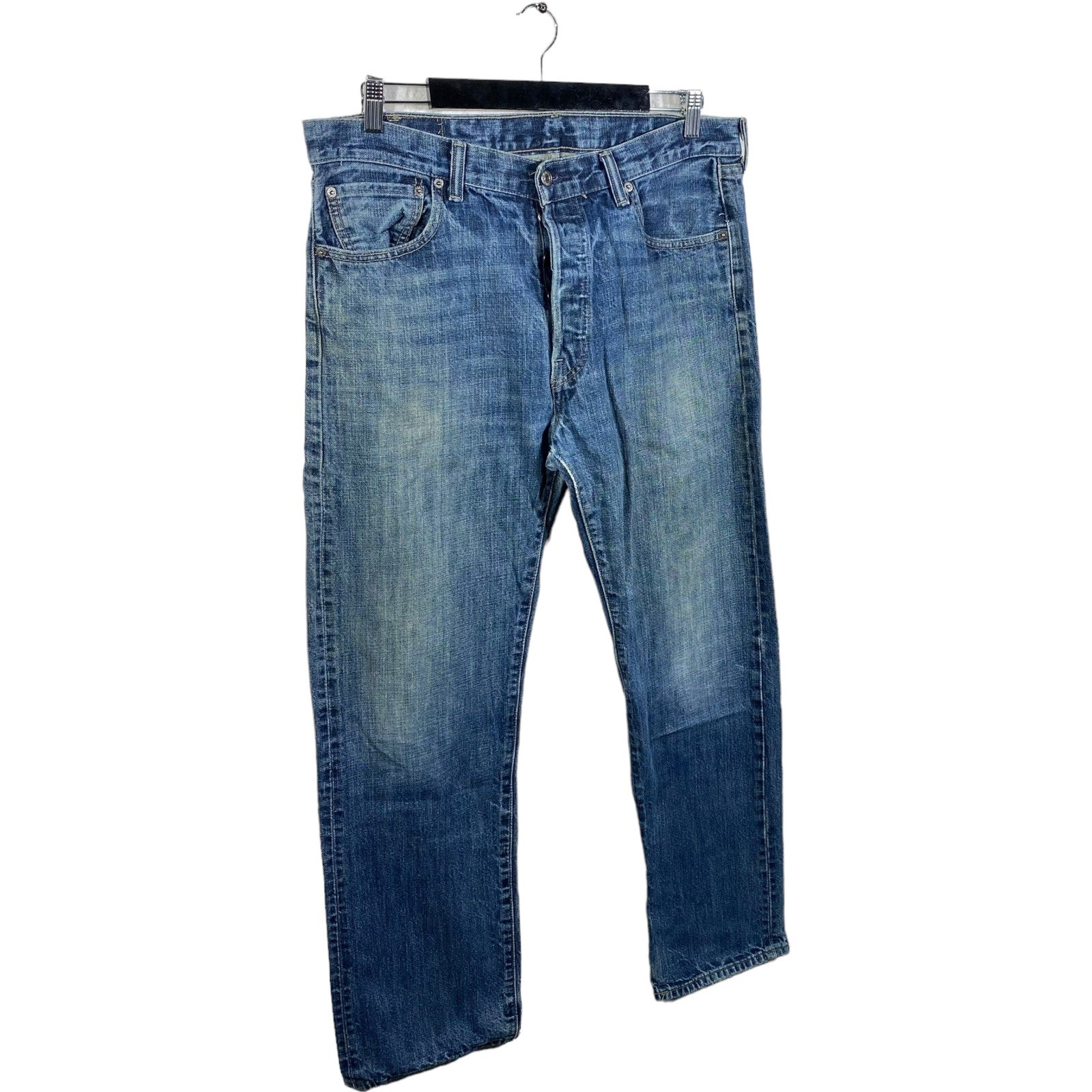 Collection of Levis 501 Zip Fly Straight Leg Denim Pants in a gallery layout