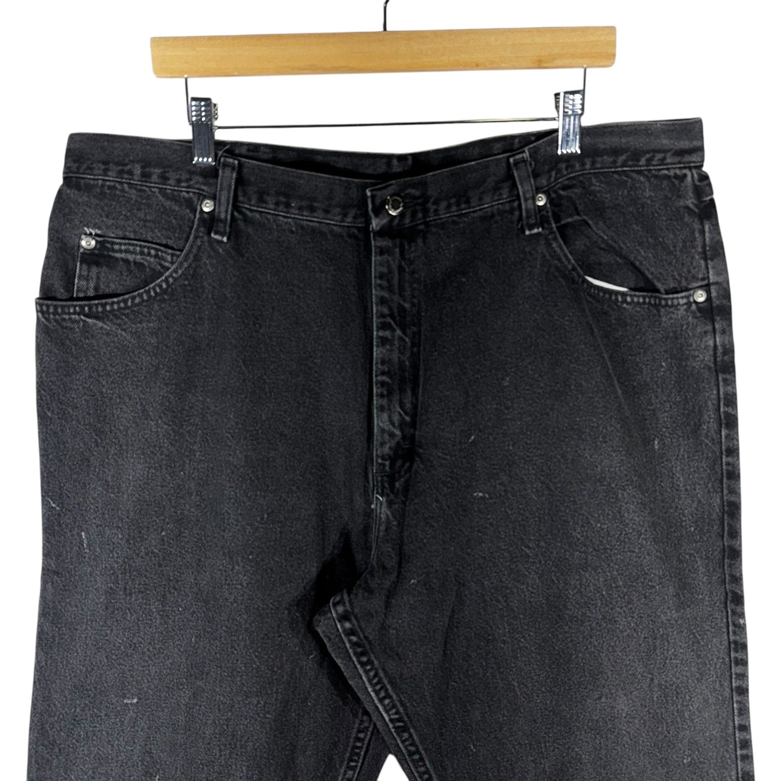 Collection of Wrangler Denim Straight Leg Jeans 42x32 in a gallery layout