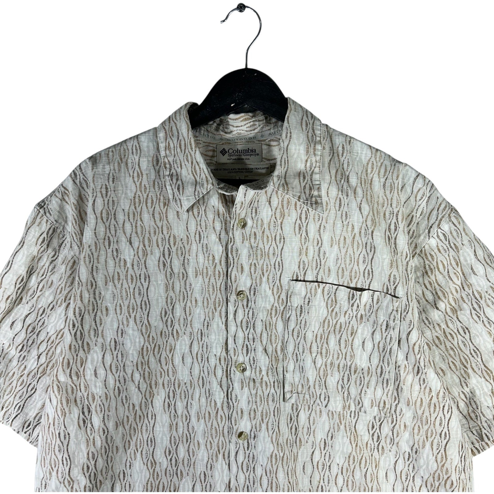 Collection of Columbia All Over Pattern Collared Short Sleeve Button Up in a gallery layout