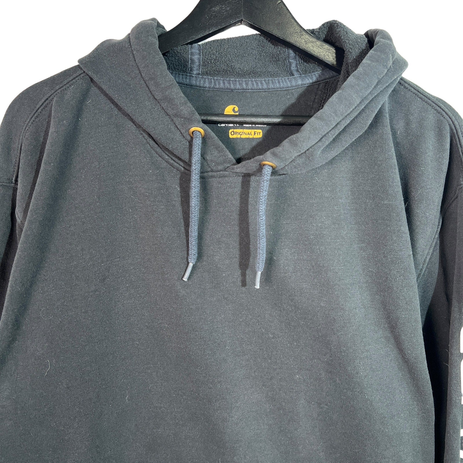 Collection of Carhartt Rugged Workwear Sleeve Logo Pullover Hoodie in a gallery layout