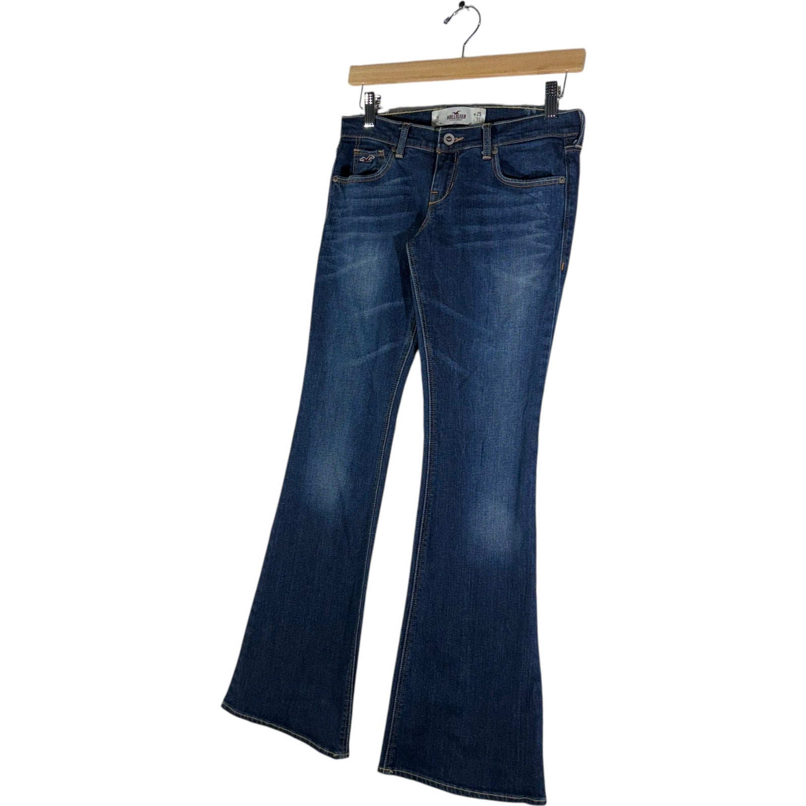 Collection of Women's Hollister Stretch Denim Flared Jeans 25x31 in a gallery layout