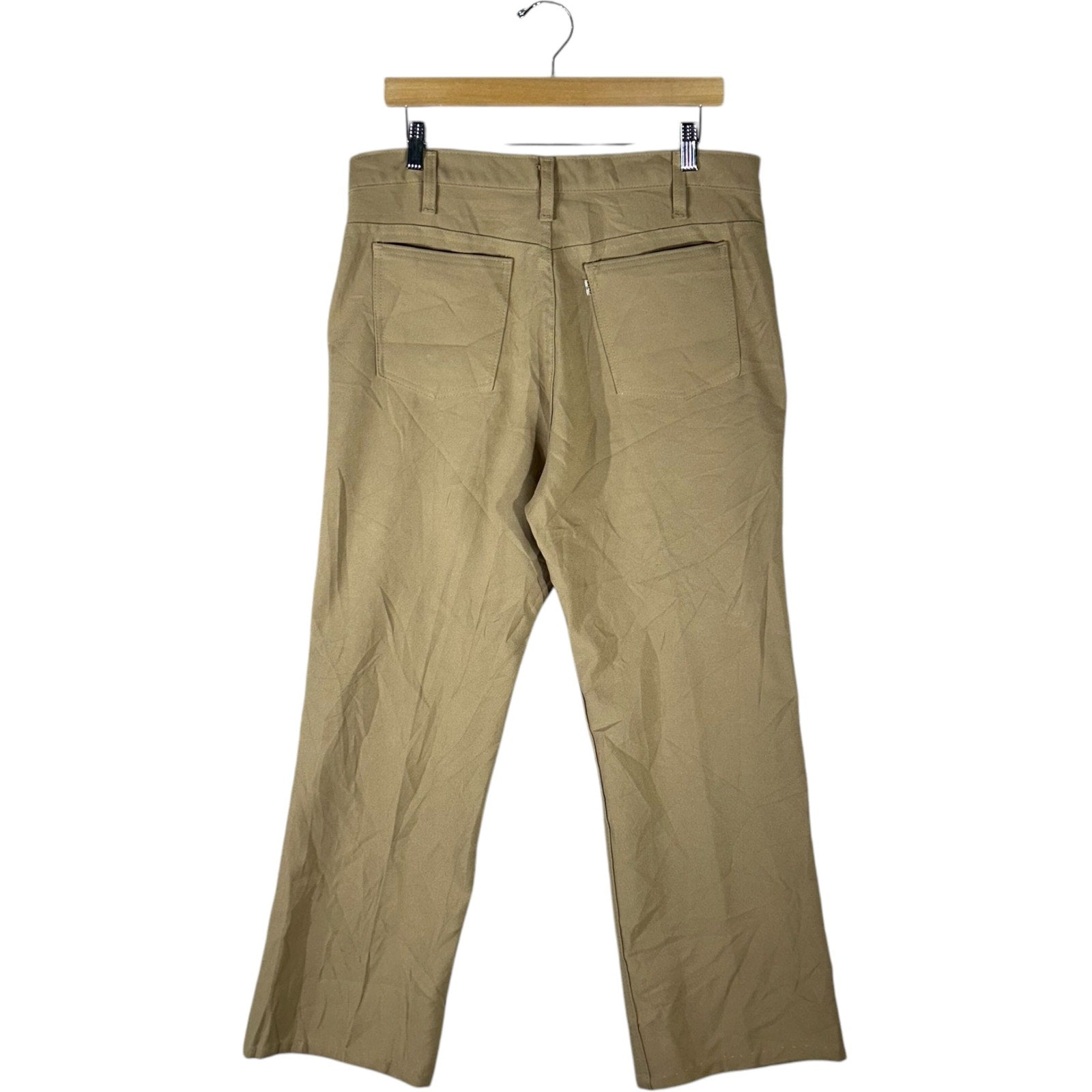 Collection of Vintage Levi's 100% Dacron Polyester Straight Leg Pants 35x26 in a gallery layout