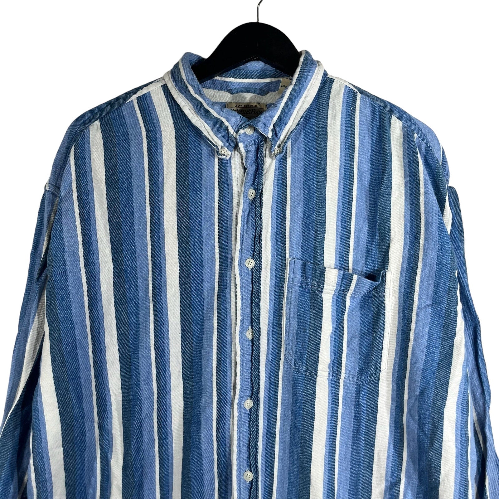 Collection of St. Johns Bay Striped Long Sleeve Button Down in a gallery layout