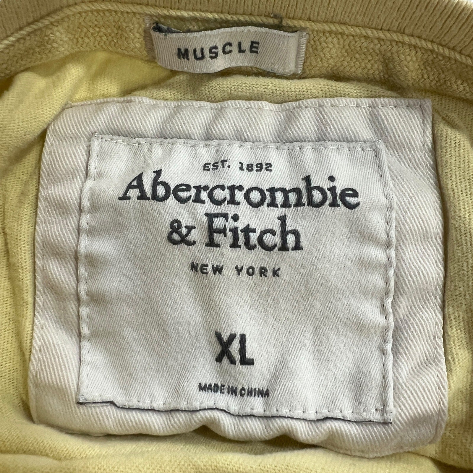 Collection of Abercrombie & Fitch Spellout Muscle Tee in a gallery layout