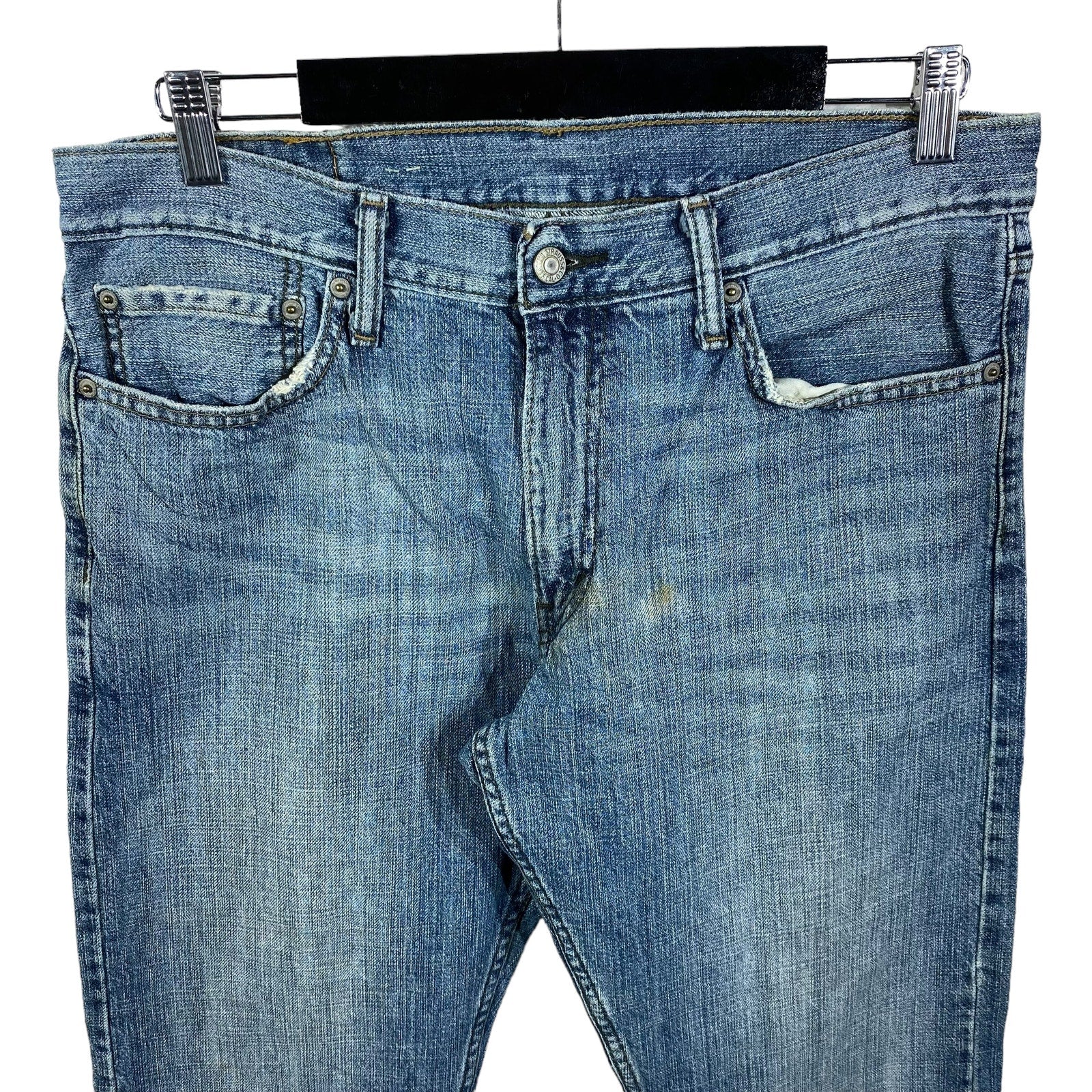 Collection of Levi's Denim Straight Leg Jeans 32 x 29 in a gallery layout