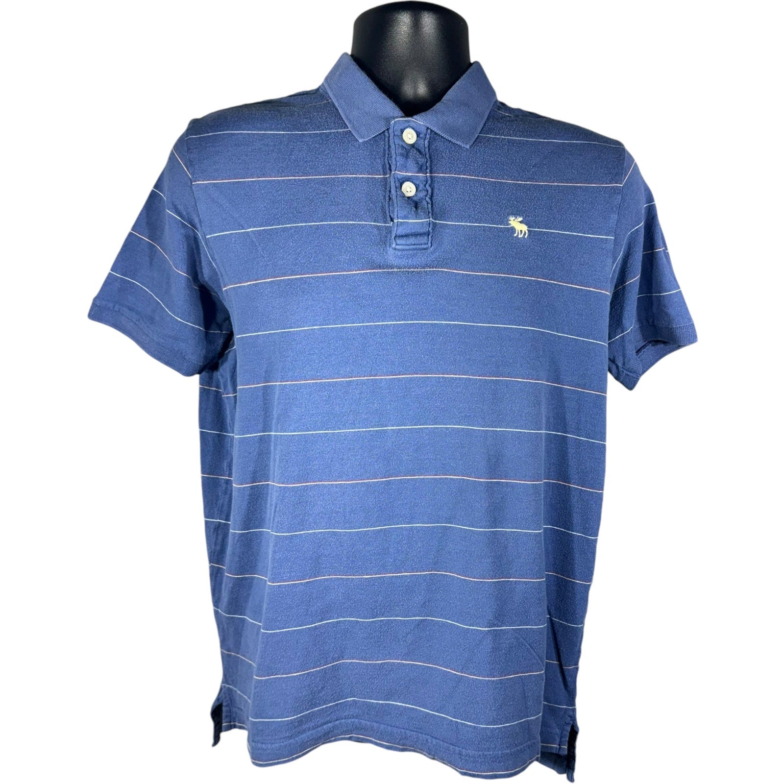 Collection of Abercrombie & Fitch Striped Short Sleeve Polo in a gallery layout