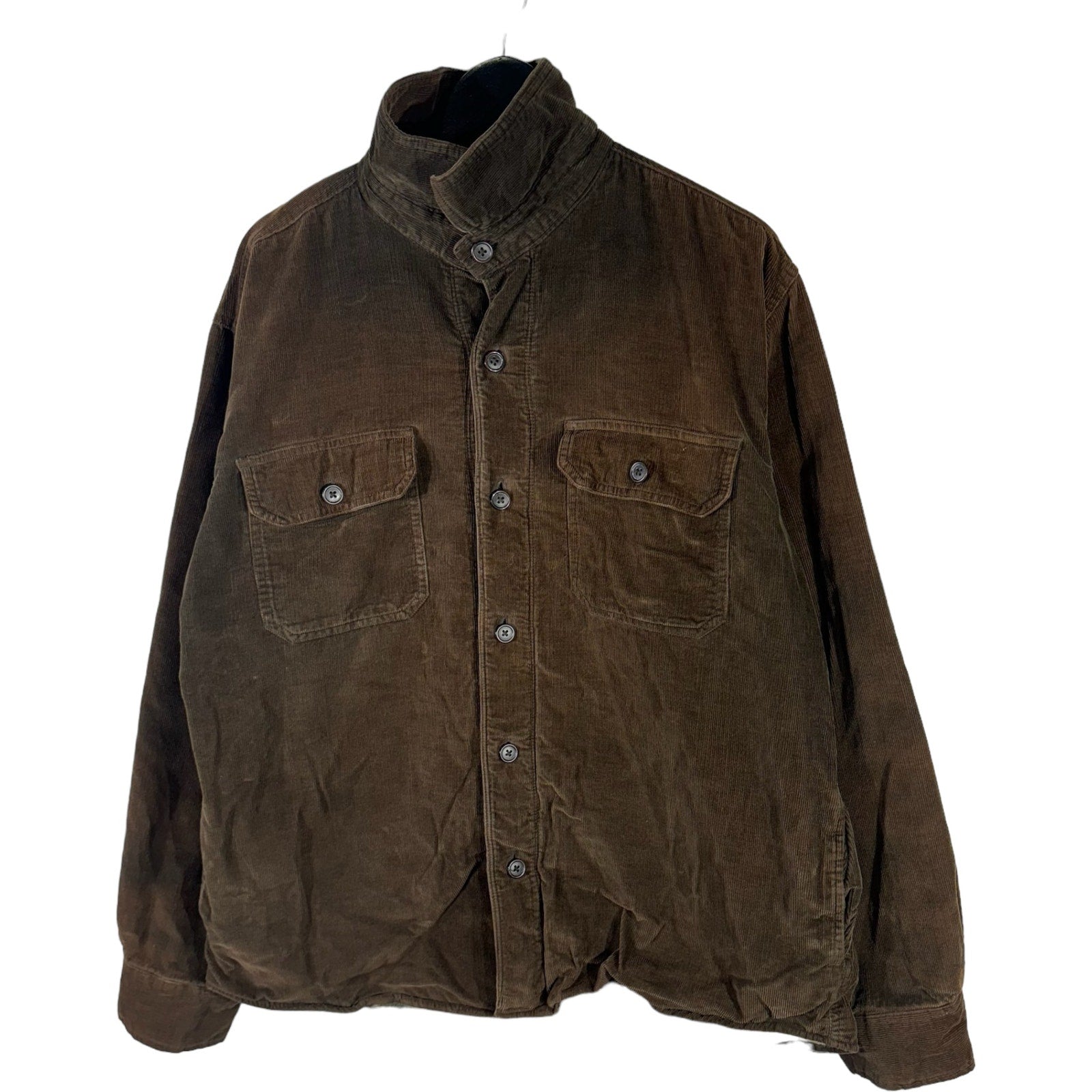 Collection of Chaps Denim Corduroy Button Down Jacket in a gallery layout