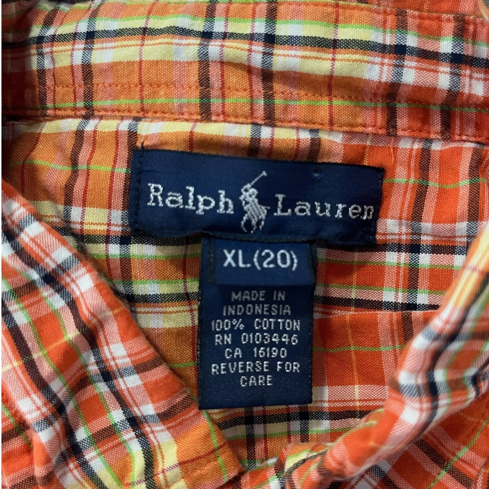 Collection of Youth Ralph Lauren Plaid Short Sleeve Button Down in a gallery layout