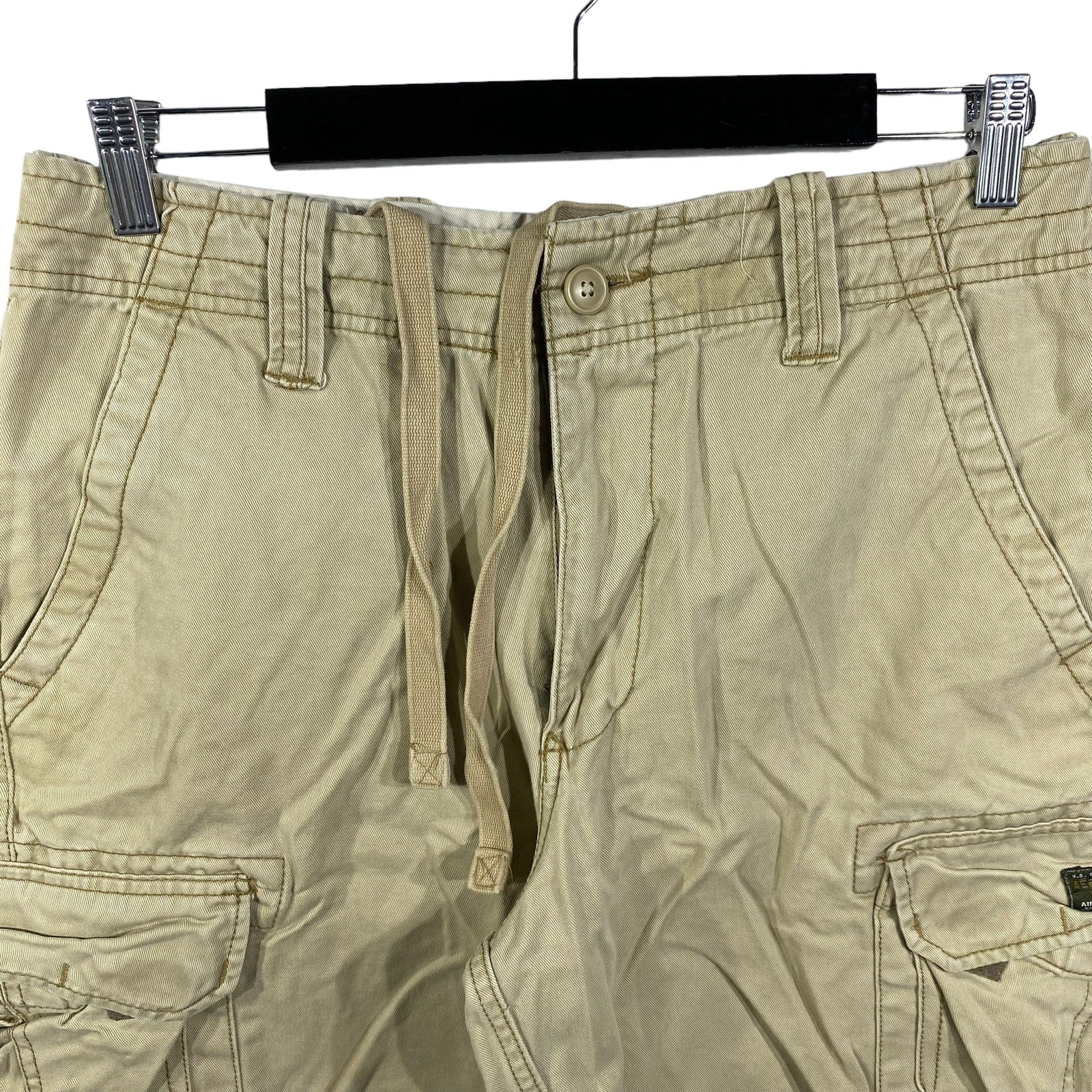 Collection of Aeropostale Zip Fly Cargo Tan Shorts in a gallery layout