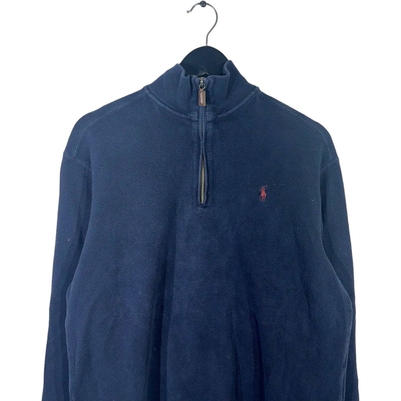 Collection of Vintage Polo Ralph Lauren 1/4 Zip Sweatshirt 90s in a gallery layout