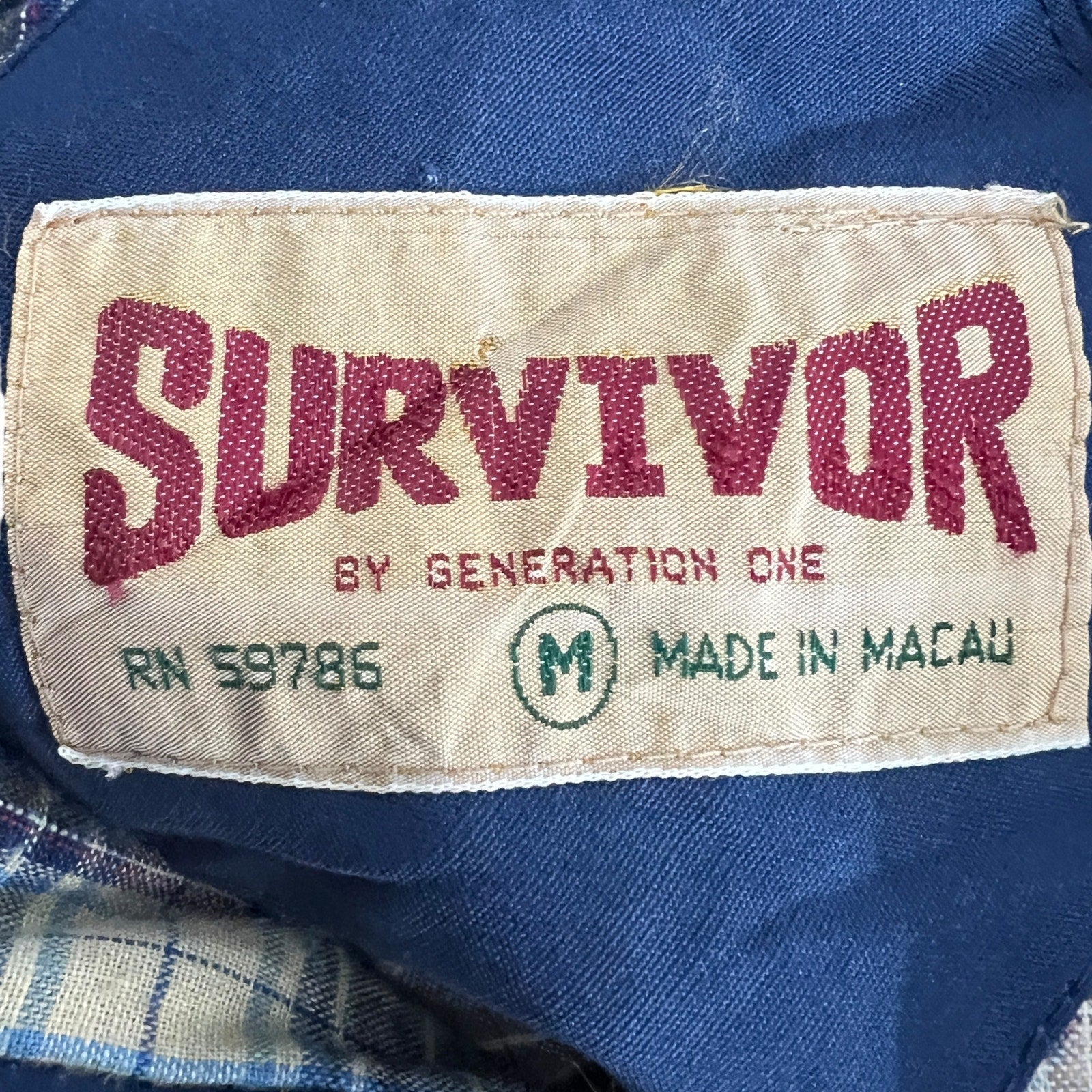 Collection of Vintage Survivor Generation One Flannel Lined Down Jacket in a gallery layout