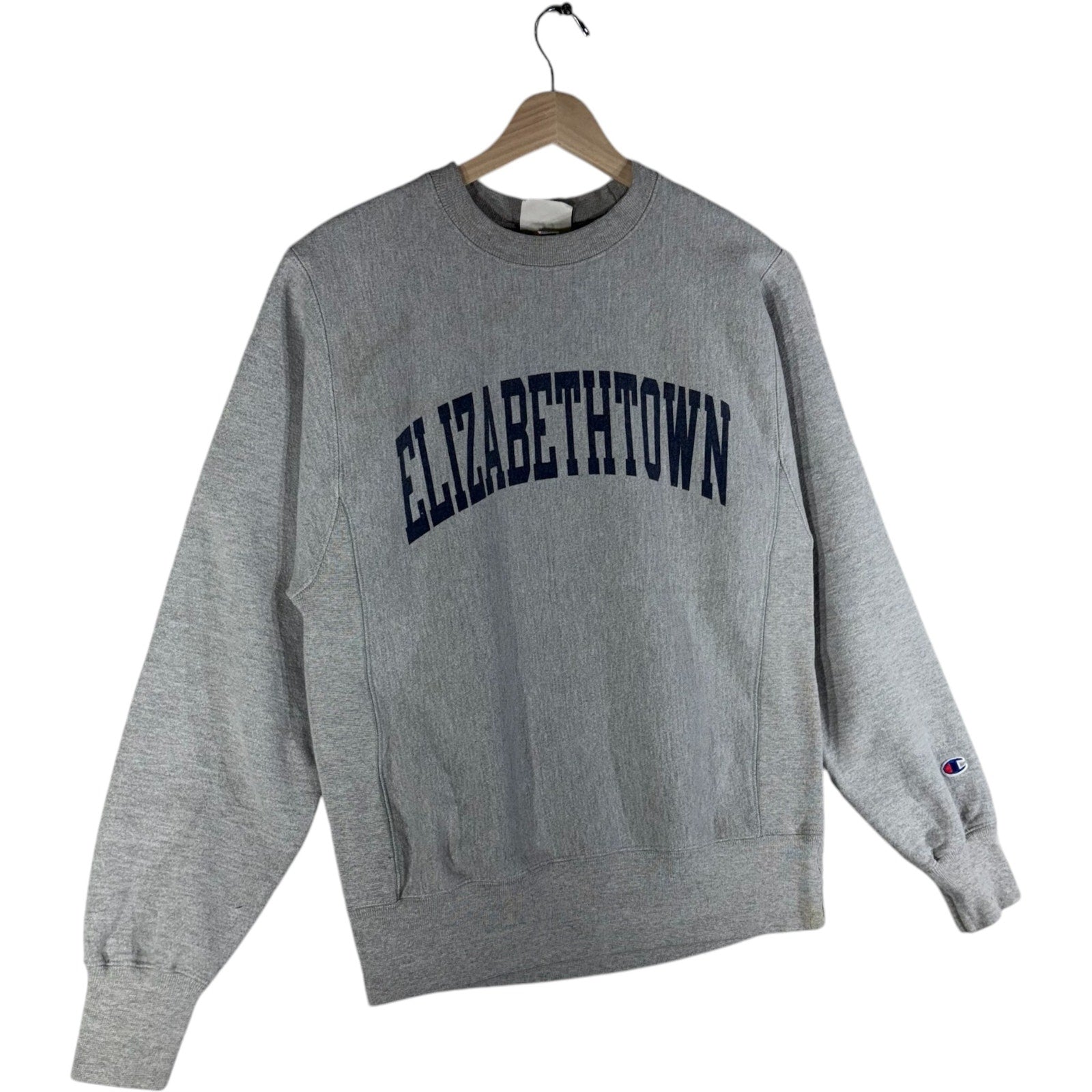 Collection of Champion Reverse Weave Elizabethtown College Spellout Crewneck in a gallery layout
