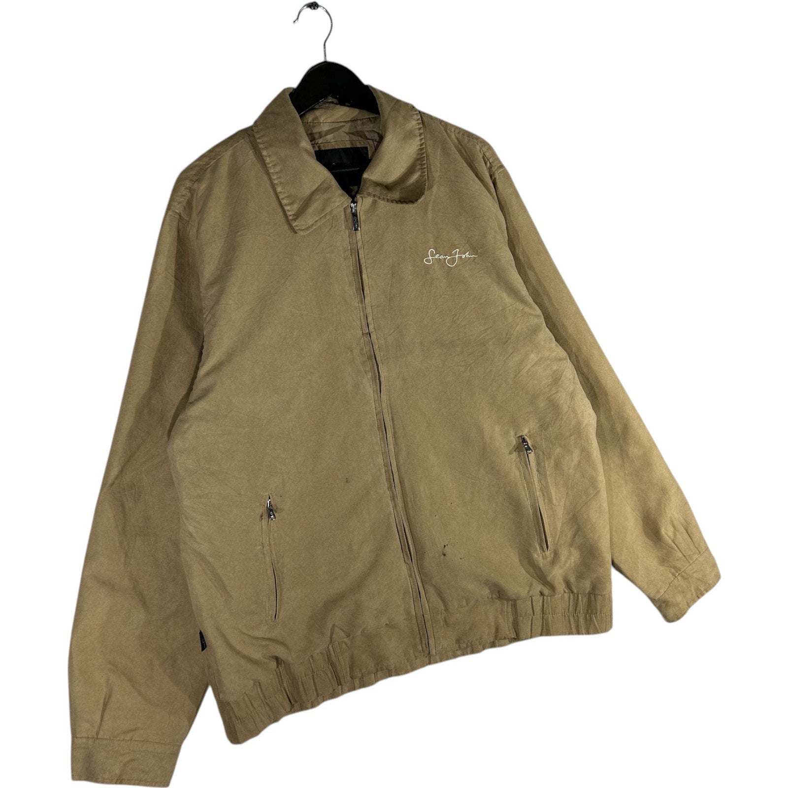Collection of Sean John Full-Zip Faux Suede Bomber Jacket in a gallery layout