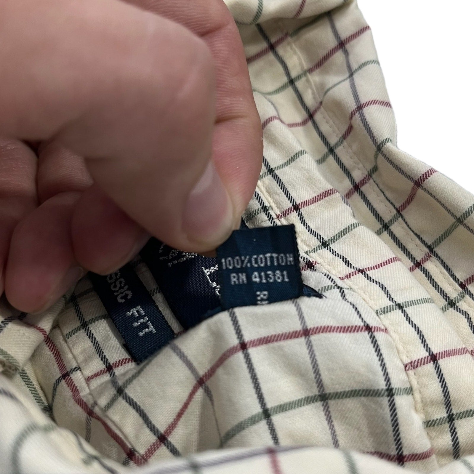 Collection of Ralph Lauren Classic Fit Checkered Long Sleeve Button Down in a gallery layout