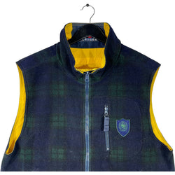 Collection of Tommy Hilfiger Plaid Embroidered Crest Full Zip Vest in a gallery layout