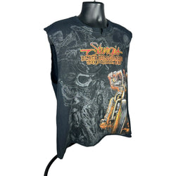 Collection of Sturgis Black Hills Motorcycle Rally Skeleton AOP Tank Top in a gallery layout