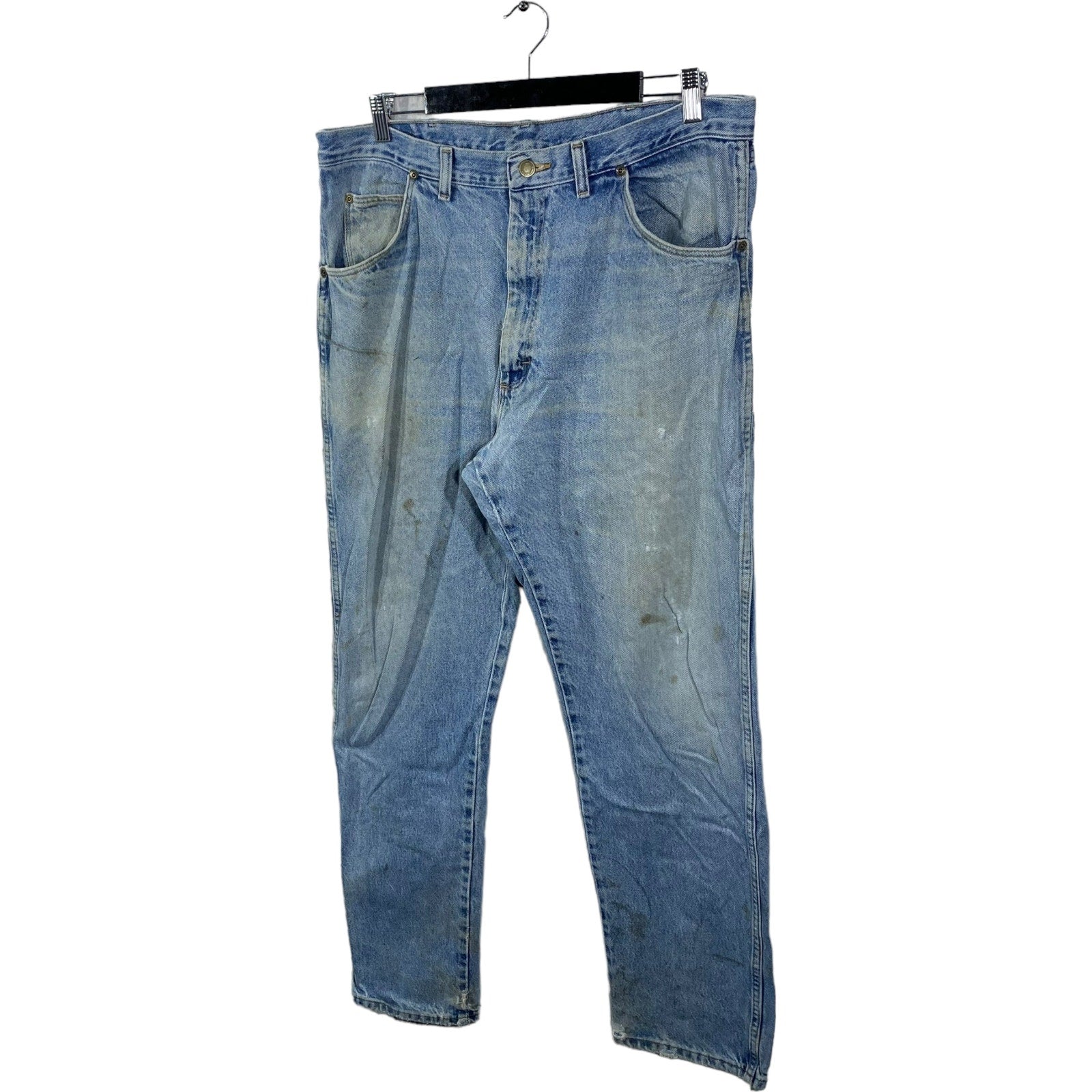 Collection of Wrangler Zip Fly Straight Leg Distressed Denim Pants in a gallery layout