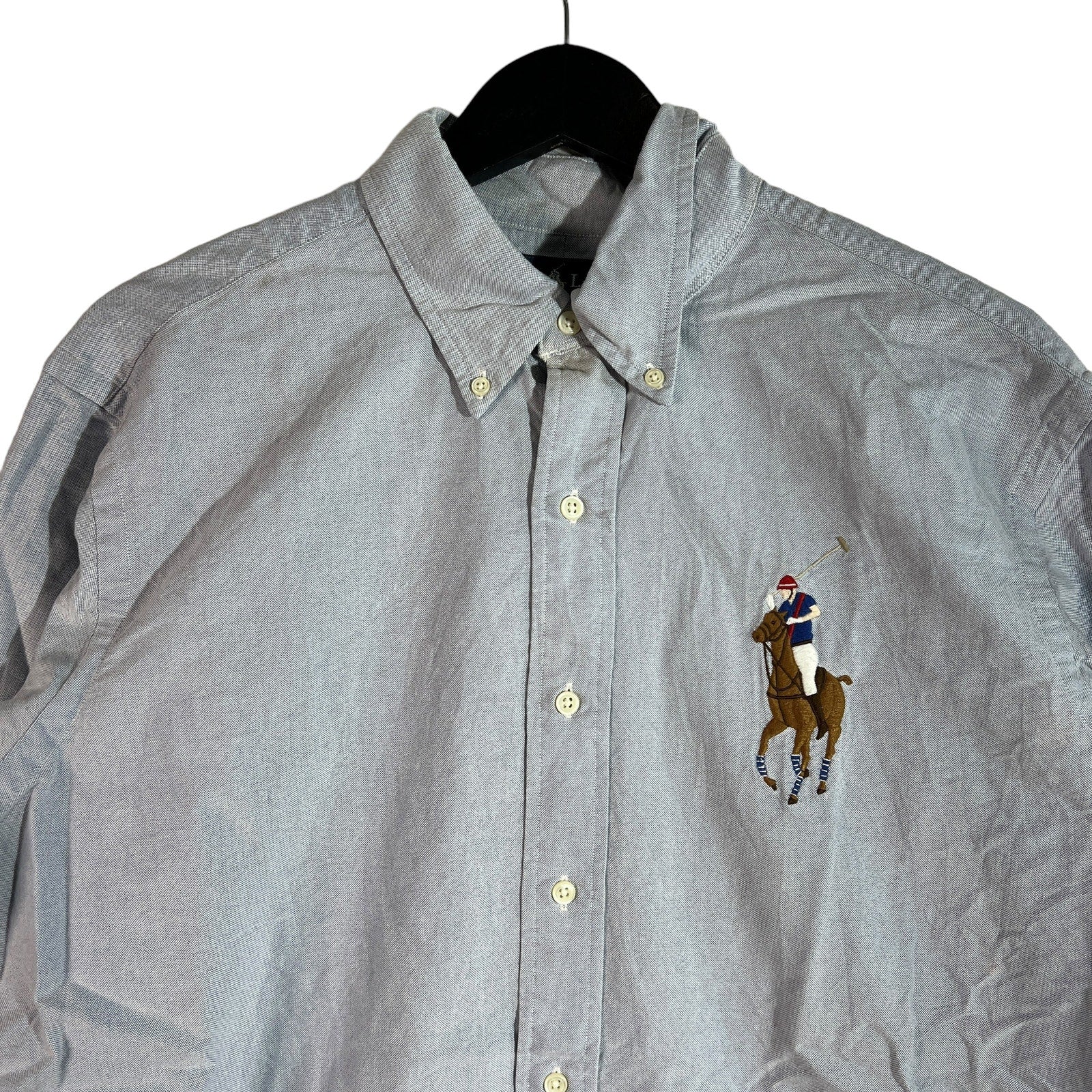 Collection of Ralph Lauren Classic Fit Embroidered Logo Long Sleeve Button Down in a gallery layout