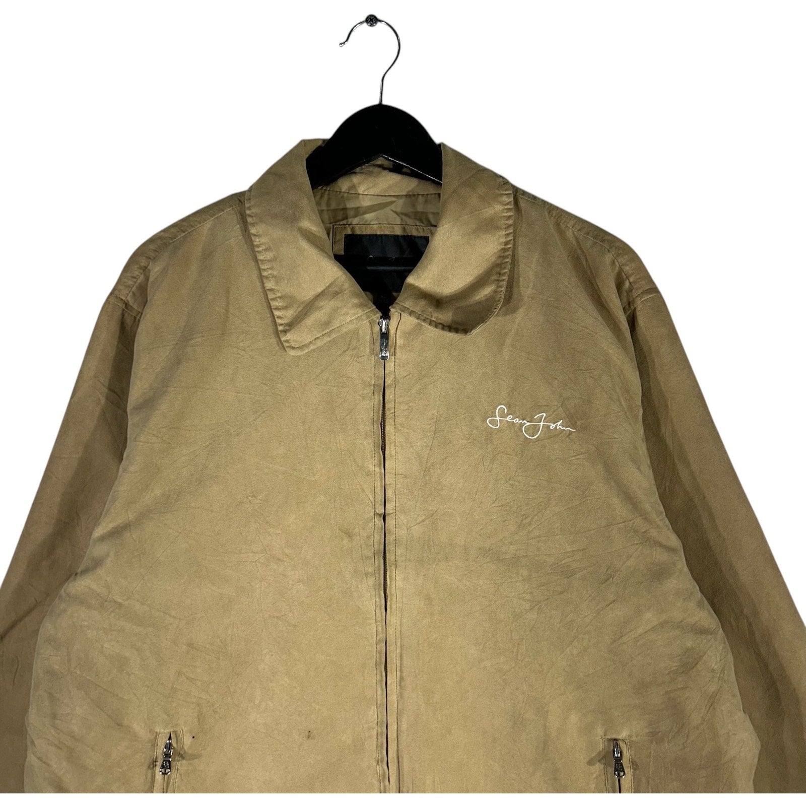 Collection of Sean John Full-Zip Faux Suede Bomber Jacket in a gallery layout