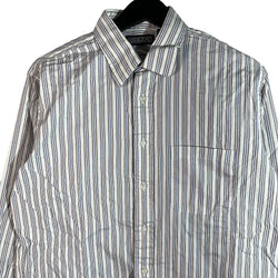 Collection of Lands End Striped Long Sleeve Button Down in a gallery layout