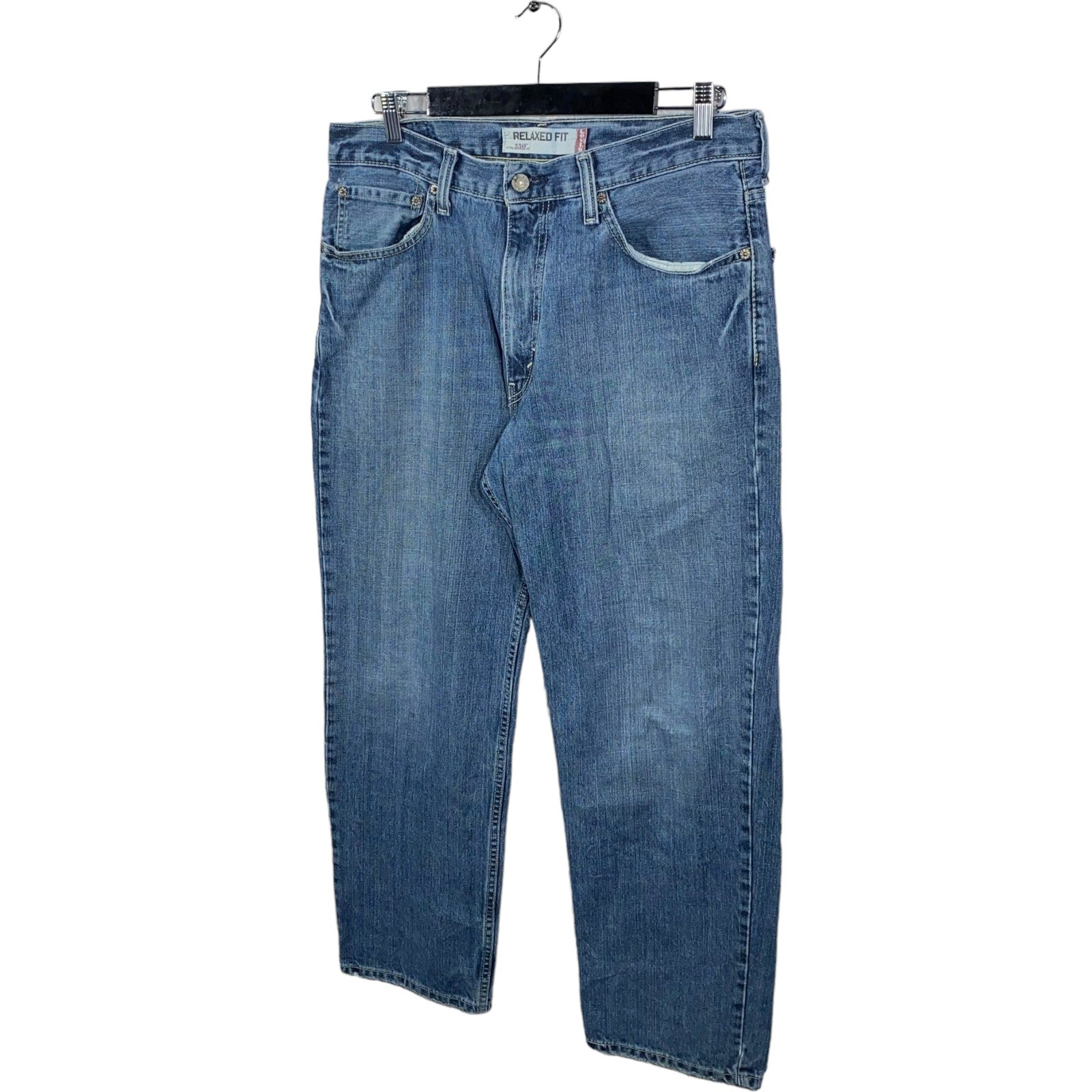 Collection of Levi's Denim Relaxed Fit Straight Leg Jeans 34x30 in a gallery layout