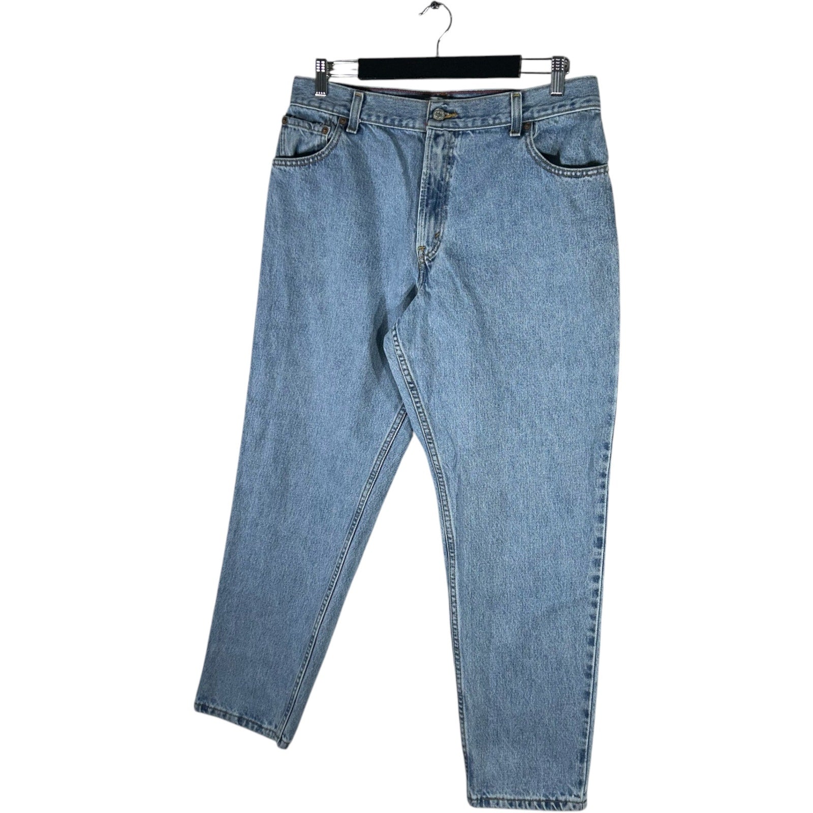 Collection of Levi's 505 Denim Wide Leg Jeans 34.5x28 in a gallery layout