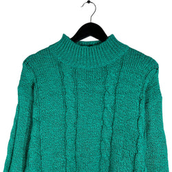 Collection of Women's Stamford Classics Mock Neck Cable Knit Sweater in a gallery layout