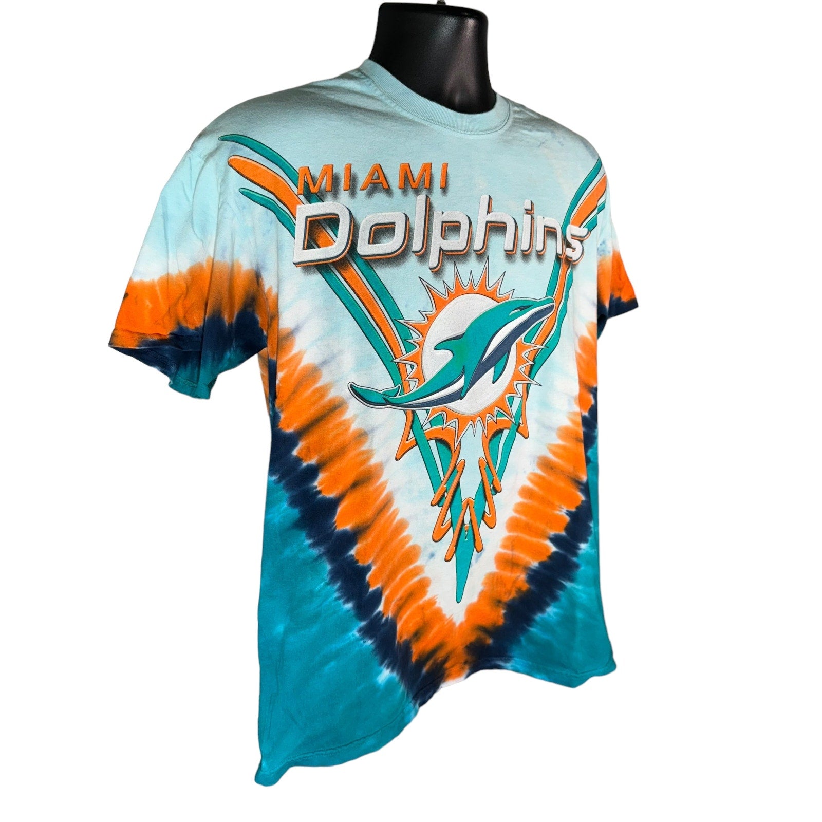 Collection of NFL Miami Dolphins Big Print Tie Dye Tee in a gallery layout