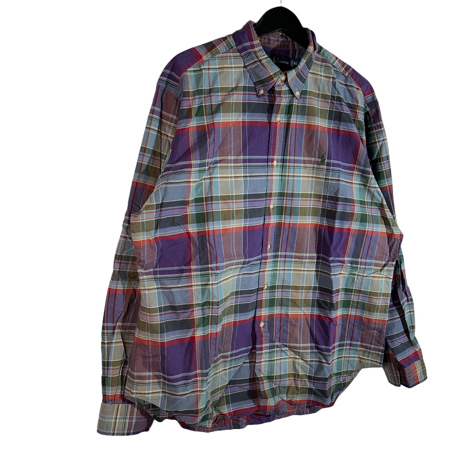 Collection of Ralph Lauren Classic Fit Plaid Long Sleeve Button Down in a gallery layout