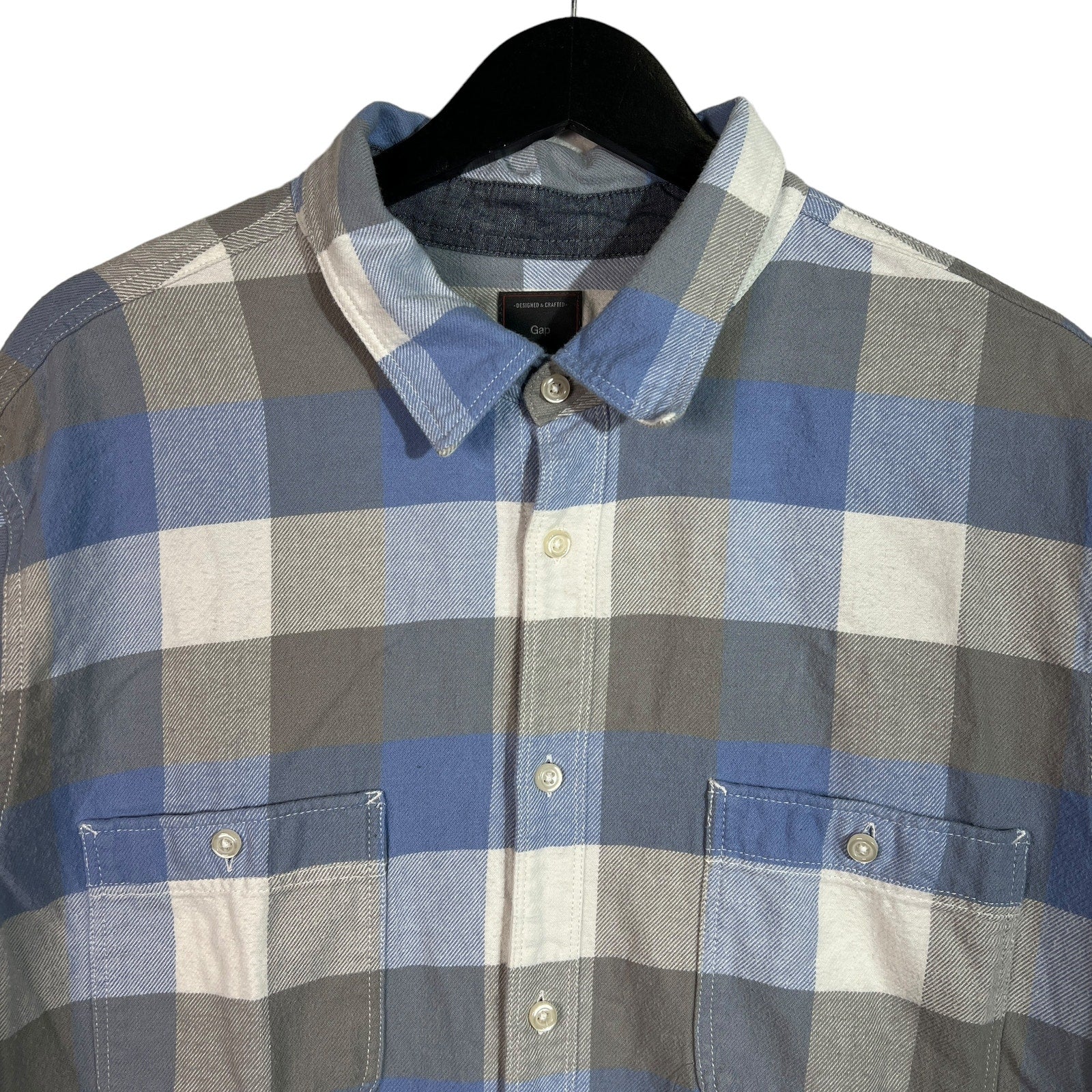 Collection of Gap Plaid Button Up Flannel in a gallery layout