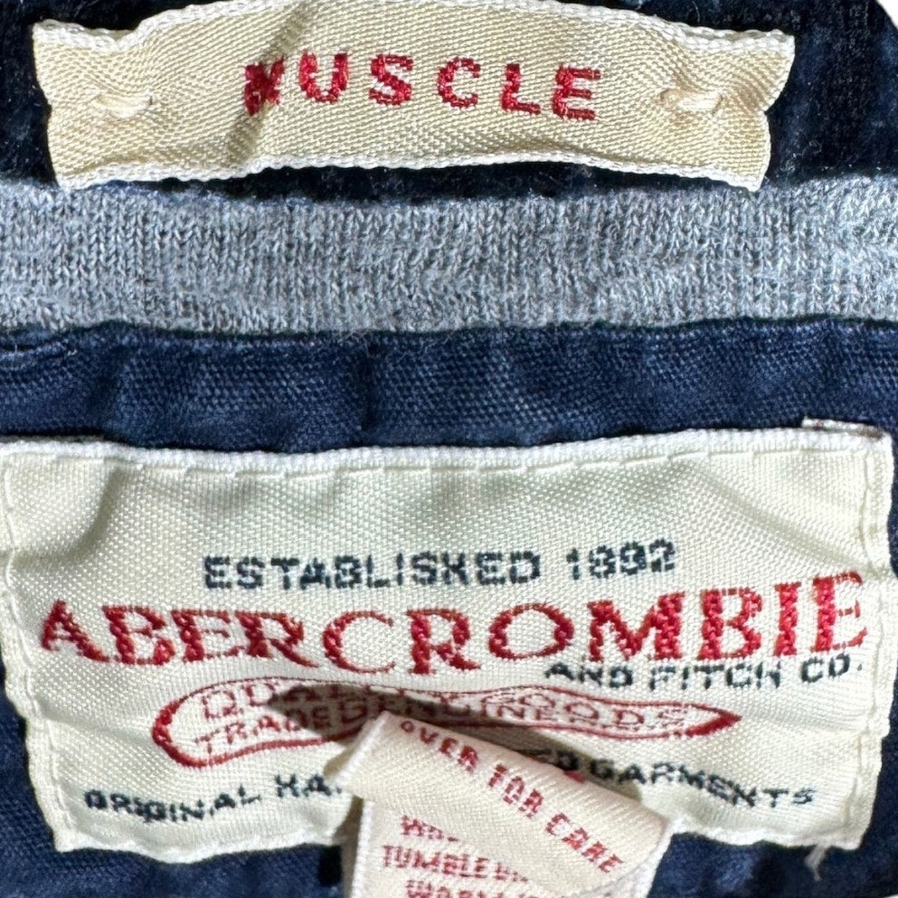 Collection of Abercrombie Embroidered Spellout Pullover Crewneck in a gallery layout