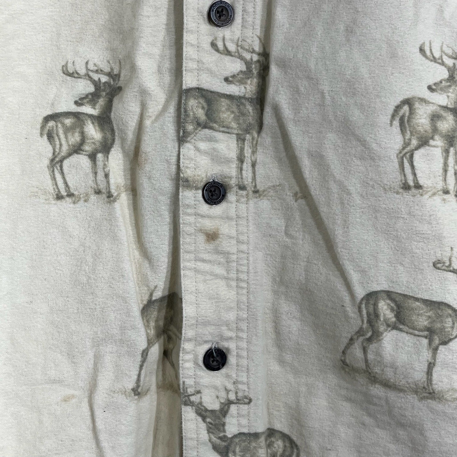 Collection of Woolrich Deer All Over Pattern Long Sleeve Flannel in a gallery layout