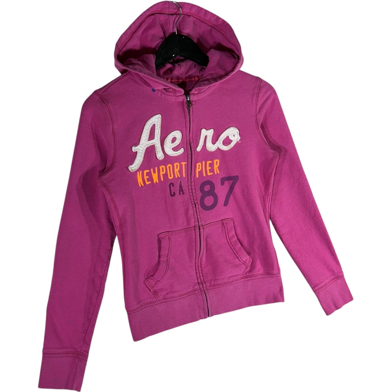 Collection of Womens Y2k Aeropostale Patch Spellout  Full Zip Hoodie in a gallery layout