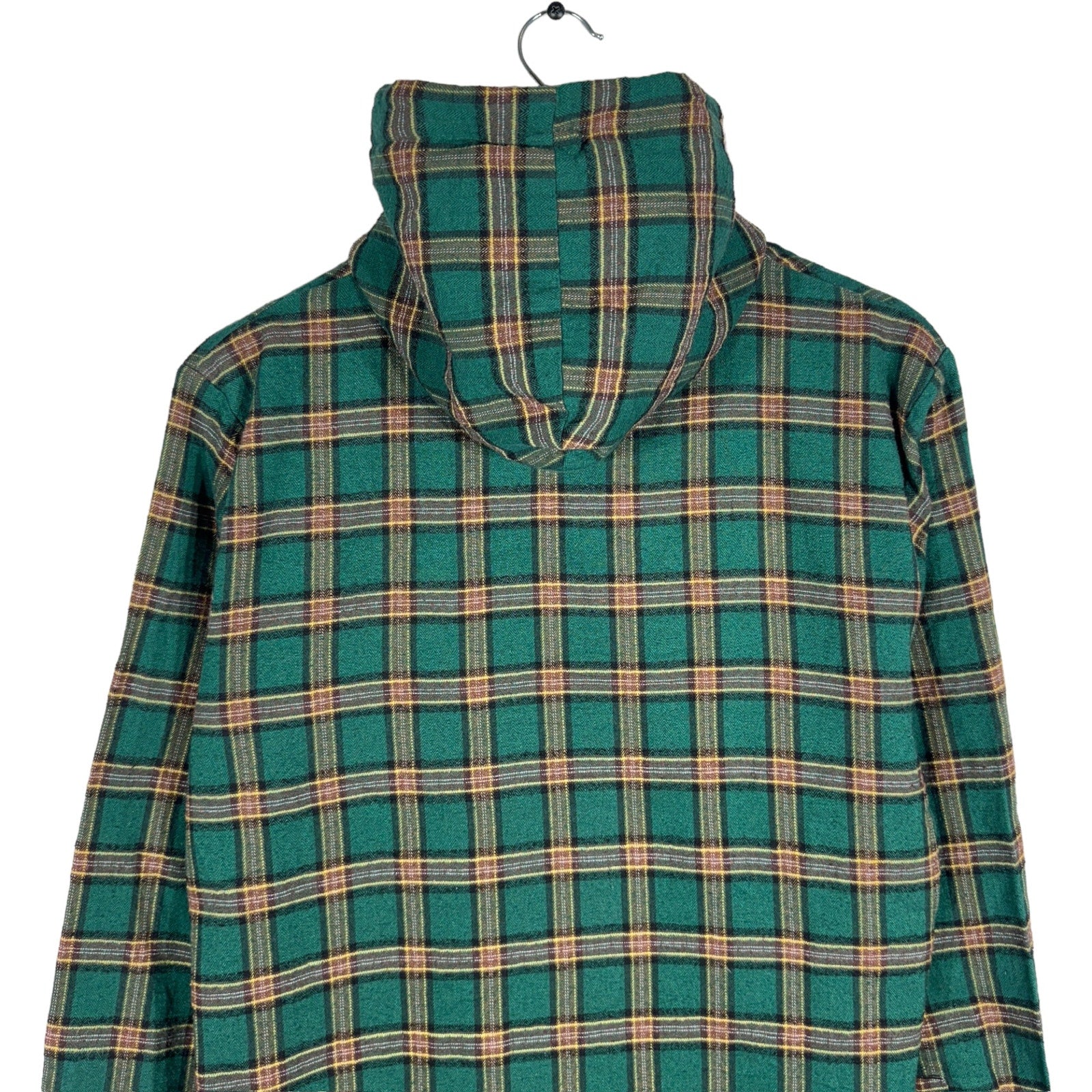 Collection of Zara Man Sherpa Lined Plaid Hooded Flannel Jacket in a gallery layout